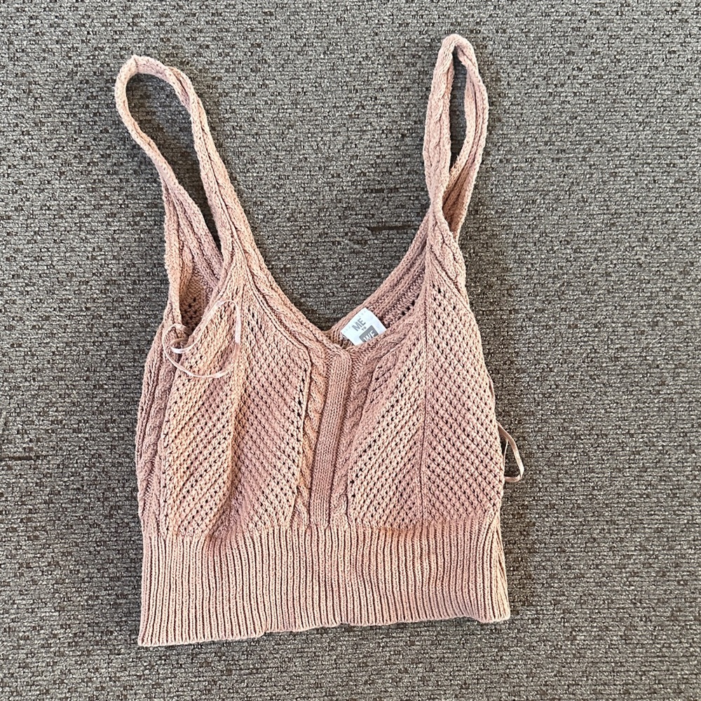 Me to We Pink Knit Crop Top